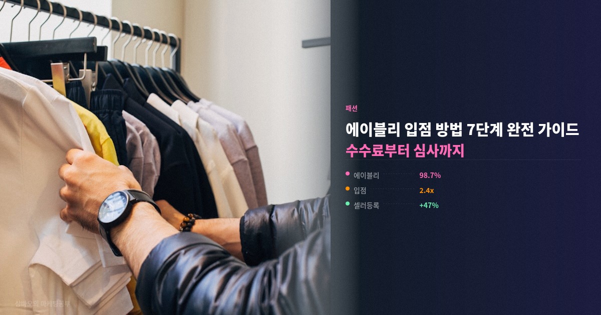 에이블리 입점 방법 7단계 완전 가이드 - 수수료부터 심사까지