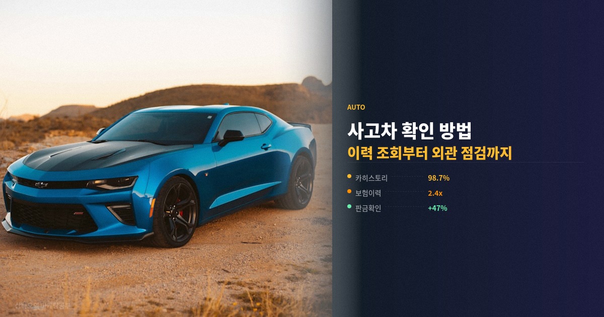 사고차 확인 방법 보험 이력과 판금 흔적 기준